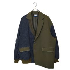 MAISON SPECIAL メゾンスペシャル 切替 ジャケット 1123121103 01 カーキ/インディゴ