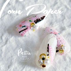 [Free Shipping] Nail Stickers, Nail Jewelry, Gel Nail Letters, Fonts, Pink, Black, Gel Nails, Nail Supplies, Gel Stickers, Decoration Supplies, Easy to Apply, Gel Nail Stickers, Nail Art, Gel Nail Art, Nail Goods, Nail Studio [haenona]
