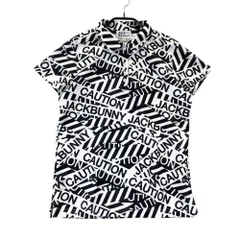 サイズ：1 JACK BUNNY ジャックバニー  半袖ポロシャツ ロゴ 総柄 ブラック系 [240101503604] ゴルフウェア レディース ストスト