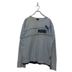 PUMA ロゴ スウェット トレーナー XXL プーマ ライトブルー プリント ビッグサイズ 古着卸 アメリカ仕入 a603-6593