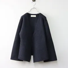 定価3.7万 2024AW プラージュ Plage WOOL FORM ジャケット/チャコールグレー ウール ニット カーディガン【2400014534023】のサムネイル