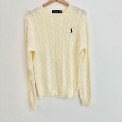 【ラルフローレン】白 ニット 丸襟 アイボリー セーター