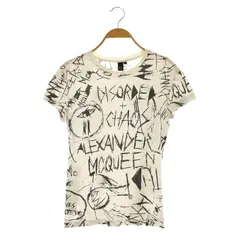 アレキサンダーマックイーン ALEXANDER MCQUEEN ロゴ 半袖カットソー Tシャツ 総柄 クルーネック コットン IT38 オフホワイト /MY ■OSのサムネイル
