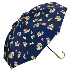 Wpc. 日傘 遮光デルフィニウム ネイビー《遮光率100%・UVカット率100％・UPF50＋・晴雨兼用》長傘 50cm レディース 花柄 通勤 通学 おしゃれ 可愛い 女性 81-13190-101 1