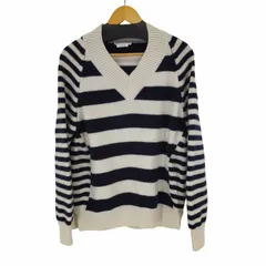 アレキサンダーマックイーン Alexander McQueen ボーダー切替Vネックニット メンズ import：M のサムネイル
