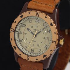 値下げTIMEX safari サファリカーキ 1980年代ビンテージウォッチ 