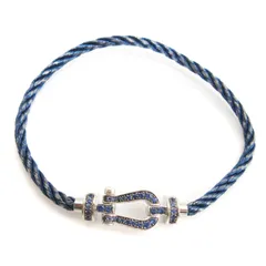 フレッド FRED フォース10 ケーブルブレスレット Au750 K18WG ブルーサファイア ミディアム MM 15 計6.0g ☆AA★のサムネイル