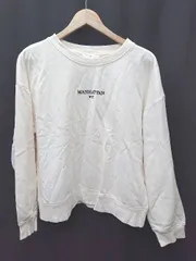 ◇ H&M エイチアンドエム ロゴ刺繍 裏起毛 カジュアル 長袖 トレーナー サイズL ライトベージュ レディース P  【1407260008118】