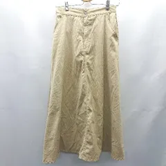 ◇ ⊇Φ PUNYUS プニュズ バックウエストゴム ロング Aライン スカート サイズ2 ベージュ レディース E  【1412090042829】