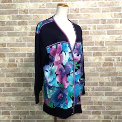 送料込み！ 美品 LEONARD カーディガン M 花柄 綿100％ 464