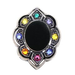 グッチ GUCCI 9号 ベルベット ボリュームリング レディースジュエリー カラーストーン ヴィンテージ金具 合金【中古】