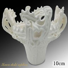 【10cm】White【Flame-shaped Pottery Replica】White Pottery for Interior Decoration, Artistic Pottery Replica, Modern Art Replica, Home Decoration, Artwork Style Pottery Replica, Pottery Figurine, Interior Decoration, Display Object
