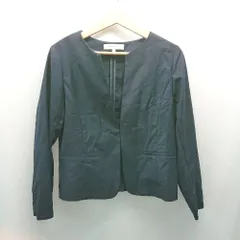 ◇ NATURAL BEAUTY BASIC ポケットあり 無地 シンプル 大人っぽい 長袖 ジャケット サイズL ネイビー レディース E  【1308290012109】