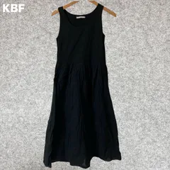 KBF ブラック ノースリーブ カットソーワンピース Fサイズ