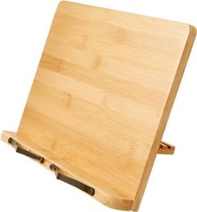 コモライフ たためる竹製ブックスタンド 【約24cm×33.5cm】 ブックスタンド 竹製 卓上 書見台 傾斜台 読書台 筆記台 楽譜スタンド タブレットスタンド レシピ立て 本立て ブッククリップ 6段階調整 折りたたみ ストッパー付き