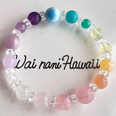 ③『 Malie color 人魚の花飾り  』パワーストーンブレスレット