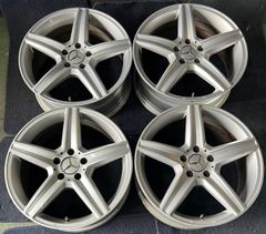 ☆送料無料☆メルセデスベンツ Cクラス 205 純正 18インチ ホイール4本 7.5J 45 PCD112 ハブ径約67    No.621