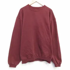 XL/古着 チャンピオン champion 長袖 スウェット メンズ 00s 無地 サイズ クルーネック エンジ 25oct08 中古 スエット トレーナー トップス