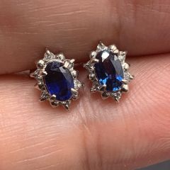 Pt850  サファイア　ダイヤモンド　ピアス　両耳