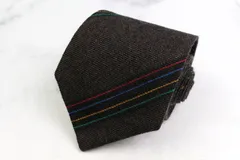 ミラショーン ブランド ネクタイ シルク ストライプ柄 PO メンズ ブラウン mila schon 【中古】