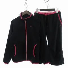 ナイキ NIKE セットアップ 上下 ジャージ ランニングジャケット パンツ 七分丈 Dri-FIT M 黒 ブラック ピンク