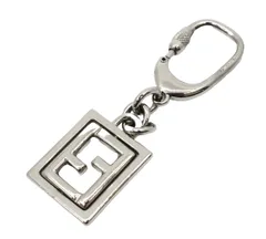 フェンディ チャーム シルバー金具  キーリング キーホルダー フック ロゴ FF 回転