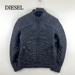 DIESEL W-SHARK BLACK PADDED BIKER JACKET BONE STICH S 3M THINSULATE ディーゼル サメ 鮫骨 ボーンステッチ 中綿 ジャケット y2k archive RARE