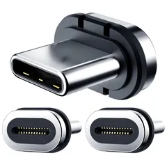 【数量限定】C コネクタ USB チップ ヘッド (3個パック)、ほとんどのタイプC電話ケーブル 磁気 アダプター パッド 24ピン タブレット デバイスに対応