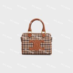 レア！大きいトリオンフ柄◆CELINE スモール ボストンバッグ TAN CELINE】セリーヌ トリオンフ スモール ボストンバッグ (CELINE