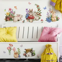 (NO.520）DIY剥がせる壁飾り壁紙ウォールステッカー　子供ルーム　うさぎ
