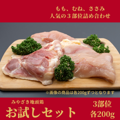 みやざき地頭鶏（じとっこ）／お試しセット／冷凍