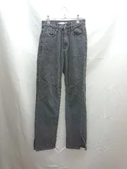 ◇ by muni:r バイムニール デニム フロントファスナー シンプル ストレートパンツ サイズS ブラック系 レディース E  【1303160009791】