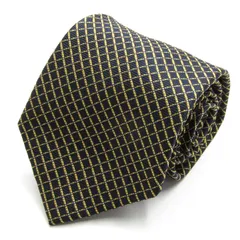 タカキュー ブランドネクタイ チェック柄 ドット 格子柄 シルク PO メンズ ネイビー TAKA Q 【中古】