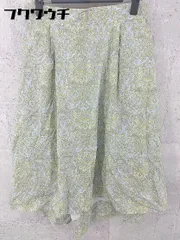 ◇ green label relaxing UNITED ARROWS ペイズリー柄 ウエストゴム ロング フレア スカート サイズ38 グリーン レディース 【中古】 【1002800526208】