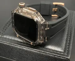 GimelZayin zc rg ブラッククリア　ブラック★アップルウォッチ ラバーベルト カバー　クリア ケース 40mm 41mm 44mm 45mm 46mm 49mm スポーツ メンズ レディース　4スクリュー Apple Watch バンド