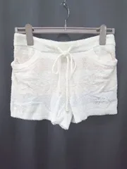 ◇ Θ gelato pique ジェラートピケ ボーダー柄 ルームウェア ショート パンツ サイズF ホワイト レディース E  【1506180008403】