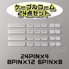 【半透明 24点セット】ケーブルコーム 3.3㎜用 スリーブケーブル用コーム スリーブガイド ケーブルガイド PCの配線整理 裏配線 （24-pinx4個・8-pinx12個）マザーボード電源 グラフィックボード電源 CPU電源 HDD/SATA電源