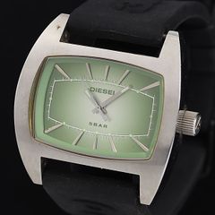 ディーゼル DZ-2038 スクエアケース ミントグリーン文字盤 稼働品 
