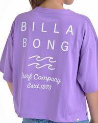 2025春夏 新品【BILLABONG/ビラボン】CLEAN LOGO WIDE LOOSE CROPPED TEE Tシャツ PPL レディースM BF01C202