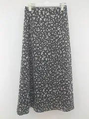 ◇ GLOBAL WORK グローバルワーク ウエストゴム 総柄 ロング フレア スカート サイズM ブラック ベージュ レディース P  【中古】 【1210240002804】