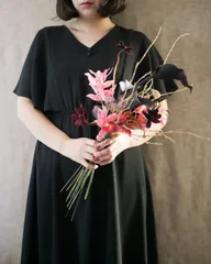 ウェディングブーケ　アームブーケ　韓国ブーケ　アーティフィシャルフラワー