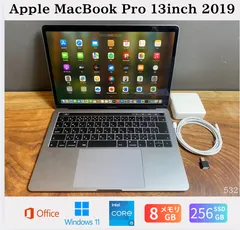 ［美品］Apple MacBook Pro 13inch 2019/Core i5 1.4GHz/メモリ16GB/SSD256GB/Windows11/Office 2024/Ri532