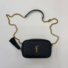 正規品 Saint Laurent(サンローラン) ミニ ルー ゴールドチェーン クロスバッグ ブラック