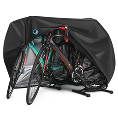 新品 自転車カバー サイクルカバー 二台対応 防水 厚手 防犯 丈夫 撥水加工UVカット 防塵 破れにくい 29インチまで対応 台風/雨/風/紫外線/砂適用 収納袋付き ブラック XXL