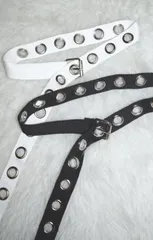 (全2色)SILVER EYELET LONG BELT