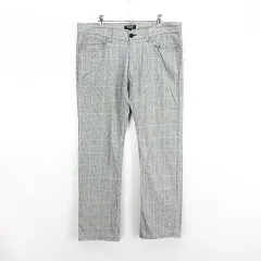 バーバリーブラックレーベル BURBERRY BLACK LABEL D1R09-104-05 パンツ ボトムス ストレート グレンチェック ストレッチ 85 グレー ※EKM