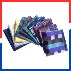 【人気商品】プレゼント お得 おしゃれ いろんな柄 ペイズリー チェック ハンカチ 水玉 ドット メンズ シルク 結婚式 10枚セット ポケットチーフ [メンデンス]