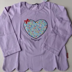 621　110cm moujonjonムージョンジョン　女の子裾スカラップ長袖Tシャツ　新品