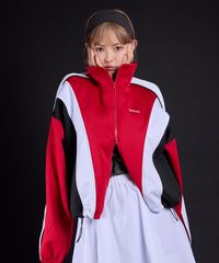 夢展望公式 [新品未使用] 配色ジャージトラックジャケット [レッド] 他カラー別ページ有 bohmal ジャケット・ブルゾン フライトジャケット 535798-03