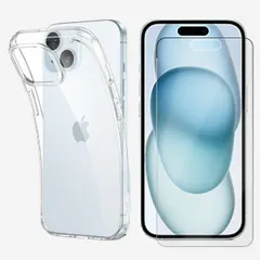 [C211F102] iPhone15 Plus ケース TPU 透明 クリア スマホカバー ブルーライトカット 液晶保護ガラス付き アイフォン15Plus アイホン15Plus アイフォン15Plus iPhone15Plus アイフォン 透明 ソフト 携帯
